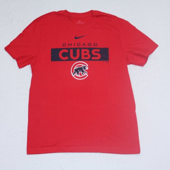 The Nike Tee Red Men Tee Shirt Chicago Cubs Medium - Picture 1 of 8